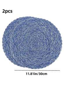 Round Woven Placemats 15 Inch Set Of 4 Bohemian Woven Washable Kitchen Table Placemats For Family Gatherings, Wedding Parties