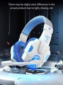 LED Backlit Wired Headphones, Premium Headset For Gaming, Compatible With Laptops, Tablets And Android Phones - one-size - View 5