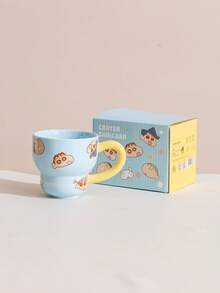 CRAYON SHINCHAN 340 ml Tasse en céramique en forme de gourde officielle Crayon Shin-Chan, tasse à lait créative pour le petit-déjeuner, tasse à café pour couple, cadeau d'anniversaire