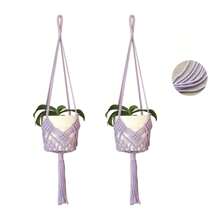 Cesta de hamaca para plantas de estilo bohemio para interiores, con cesta de maceta de plantas con diseño, decoración para interiores y exteriores
