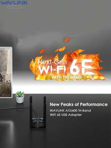 WiFi 6E USB Adapter AX5400 Tri-Band - 2402Mbps Ultra Speed For PC/Laptop With 4x5dBi Antennas | 2.4/5/6GHz Wireless Network Card | Windows 10/11 Support