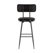 Rosahqnda Lot de 2 tabourets de bar, chaises de cuisine, assise rembourrée, revêtement , style classique et moderne du milieu du siècle, hauteur 65 cm, pour cuisine, salle à manger, bar, noir - Noir-2 pièces - Voir 7