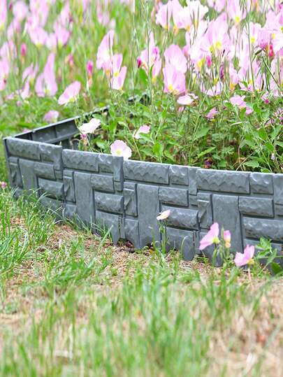 Outdoor Modular Fencing, Yard Divider, High Density Faux Stone Texture Barrier, Villa Garden Decorative Railing, Quick Assembly Design, Commercial Space Landscape Partition, Modern Minimalist Embossed Texture, Multi-Scene Applicable Protective System