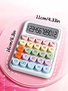 1pc 12-Digit Large Display Dopamine Calculator, Made Of High-Quality Material, Mechanical Keyboard, Suitable For School, Office, Retail, Classroom Prizes, Back To School - Purple - View 3