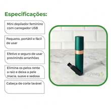 Depilador Feminino Facial Elétrico | Suave, Indolor e Ideal para Buço, Queixo e Rosto - Verde - Visão 3