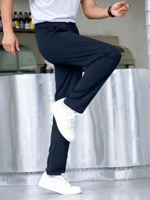 1pc Tween Boy All-Match Casual Sports Pants - Navy Blue - View 5