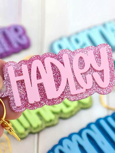 Spersonalizowany brelok do plecaka z etykietą imienną, akrylowy brelok do kluczy, spersonalizowana etykieta do torby na pieluchy, etykieta na pudełko na lunch, etykieta do plecaka dla dzieci