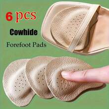 2/4/6pcs Genuine Leather Forefoot Pads - Breathable, Non-Slip, And Sweat-Absorbing, Suitable For High Heels And Sandals.These Pads Enhance Grip And Cushioning For The Feet, Providing Comfort With Cowhide Insoles-Insole Solid,Insole Anti Slip,Insole Slip On Design