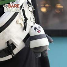 12 cm officiell We Bare Bears plyschnyckelring hänge, docktillbehör, födelsedagspresent, väskberlock, klassisk panda grizzlyisbjörn - Multifärgad - Visa 5