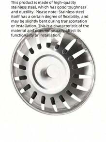 3pcs Stainless Steel Kitchen Sink Strainer And Plug - Polished Waste Plug With Hair Filter, Suitable For Bathroom And Kitchen Drainage Protection, Easy To Bend Consumable(Made From Lightweight Stainless Steel; Please Do Not Apply Excessive Pressure)