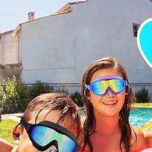 1 Piece Swimming Goggles For Adults And Children - Anti-Fog Full Coverage Design, 3-Color UV Protection Lenses, With Waterproof Earplugs And Nose Clips, Suitable For Outdoor Activities, Outdoor Fun - Aqua(1 Pair of Swimming Goggles) - 查看 3