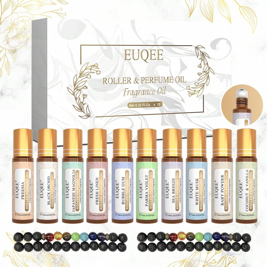 Set de regalo de aceites esenciales EUQEE, Set de 6 piezas/12 piezas de aceites esenciales de aromaterapia, Set de aceites con aroma a frutas, Adecuado para difusor, aromaterapia, velas, jabón, Múltiples tamaños disponibles, Set de regalo de aceites esenciales premium