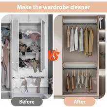 HSHa Wardrobe Rail Extendable Clothing Adjustable Length, Heavy Duty Steel Retractable Wardrobe Rods, Curtain Rod For Windows Showers, Closet Hanging Rails For Cabinet Bathroom Clothes Wardrobe Organiser - Black/90-160CM - View 4
