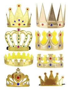 1pc Children's King/Queen Crown Headband, 8 Styles Available