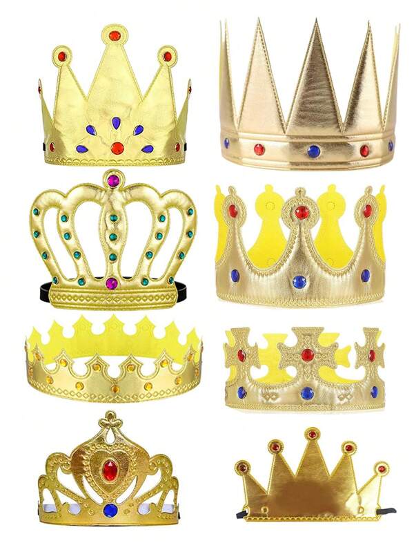 1pc Children's King/Queen Crown Headband, 8 Styles Available