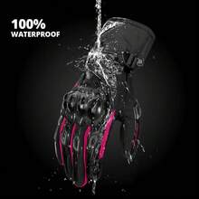 1 双摩托车手套骑行手套全指手套触摸屏摩托赛车手套户外摩托车防护越野摩托车暖手器骑行配件摩托车骑行必需品男女骑士礼物 - 彩色 - 查看 3