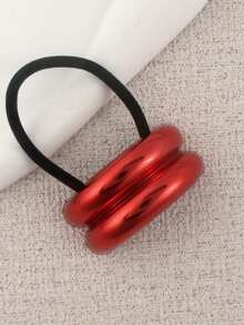 1 szt. Elegancka, kolorowa, metalowa, geometryczna gumka do włosów, minimalistyczny, szykowny dodatek do włosów, gumka do kucyka, modna gumka do włosów, uniwersalna, odpowiednia na Dzień Matki, powrót do szkoły, Święto Dziękczynienia, Boże Narodzenie, Nowy Rok, Walentynki, karnawał, gumki do włosów, gumki do włosów, gumki do włosów, gumki do włosów, elastyczne gumki do włosów, akcesoria do domu i urody dla kobiet, prezenty