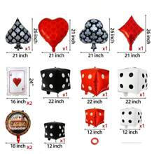 Casino Dice & Playing Cards Balloons Decorations, Casino Theme Birthday Party Decorations, Poker Party Decorations, Casino Night Las Vegas Theme Party Decorations