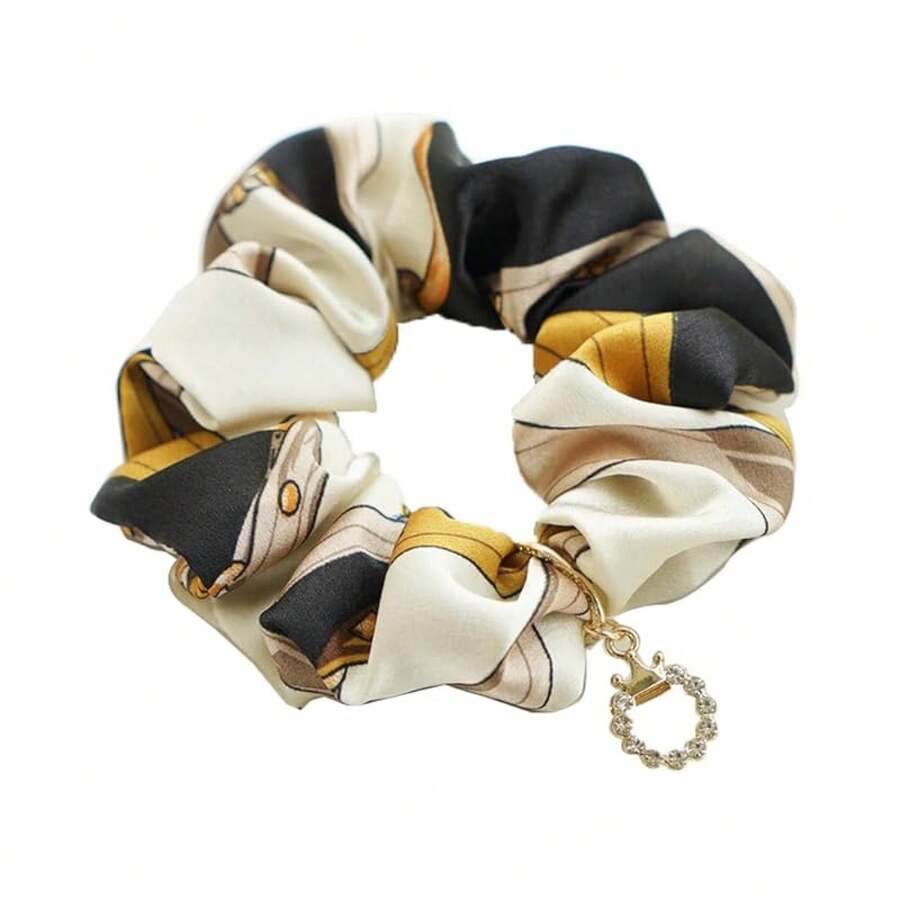 Korean Style Pearl Scrunchies - Fashion Floral Fabric Hair Ties Women - Korean Flower Accessoriesvalentine's Day RFC0 - 6號白色墨水 - 查看 1