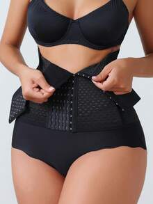 女士塑身腰带，收腹带，运动腰部支撑 - 黑色 - 查看 8