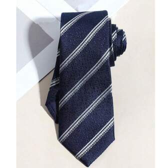 1 pieza Corbata de hombre, corbata de estilo minimalista de twill denso y de moda, adecuada para negocios, escuela, combinada con pajarita