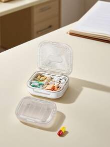 Portable Weekly Pill Box Large Size Waterproof Airtight Medicine Storage Case For Daily Morning, Noon And Night, Compact
