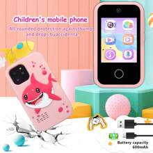 Children's Mobile Phone Toy, Cute Silicone Case Design, 2.8-Inch Touch Screen With Camera, Built-In Learning Games And MP3 Player, Suitable For Boys And Girls Aged 3-12 As A Gift Set