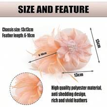 Fascinators Hats Women,Tea Party Fascinator Hair Clip With Feathers Wedding,Derby Hats Headbands - Style1-血牙 - 查看 3