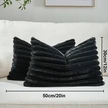 1pc Solid Color Cushion Cover, Multi-Color Options, Warm And Comfortable, Plush Surface, Zipper Closure, Insert Not Included, Fits 12x20/16x16/18x18 Inch, Machine Washable, Autumn Decor, Room Decor, Back To School, School Supplies - Multicolor - View 22