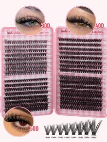 CMAYOME 640 睫毛 D-Curl 睫毛延长套装，大容量组合睫毛套装，DIY 睫毛延长套装，30D+40D+50D 睫毛簇，D-Curl 个人睫毛套装，含睫毛粘合剂和密封剂，以及 9-16mm 混合睫毛延长套装睫毛簇套装，睫毛，睫毛，假睫毛 - 彩色 - 查看 12