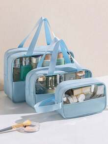 3件套多功能化妆包，夏季旅行化妆品收纳包，防水洗漱包，带刷架，大容量化妆包，便捷手提包，适用于护肤品、化妆品、化妆刷、粉饼、口红等，非常适合海滩、学校、浴室、度假、情人节、圣诞节、母亲节等场合，是送给妈妈、家人、朋友的理想礼物。夏季必备，化妆包，化妆袋，化妆品收纳包，化妆品整理包，旅行，化妆小袋，包，梳妆台，化妆小袋，旅行必备，化妆包，旅行必备，梳妆配件，小化妆包，化妆小袋，化妆品收纳包，旅行必备，大容量，大号化妆包，圣诞礼物，小袋，旅行，送给女性的旅行必备礼物，小袋，手拿包/小手提包，化妆品整理包，化妆品收纳包，小袋，刷架，迷你小袋，大容量手拿包，女士礼物，圣诞礼物，女士礼物创意 - 彩色 - 查看 6