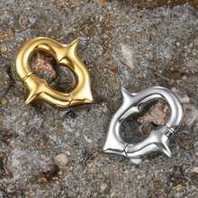 1 件 316 不锈钢尖刺朋克耳坠挂钩拉伸器穿孔女士男士身体首饰耳环 5 毫米 4 克 - 長的 - 查看 5