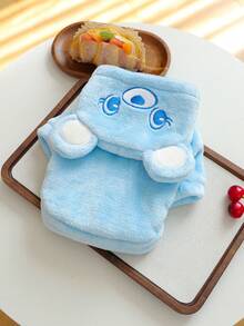 1pc Pet Clothes Dog Cat Outfit For Small Dogs Puppies Cute Rainbow Bear Costume, Warm Comfortable Windproof Cold-Resistant Autumn Winter - Blue - Blue - View 5