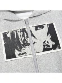 Retro Minimalist Casual Style Loose Men's Long-Sleeved Hooded Sweatshirt With Zipper Closure Hooded Sweater