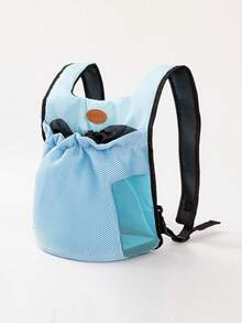 1pc New Simple Pet Bag Dog Cat Pet Backpack Top Hole Adjustable Exposed Chest Bag Small And Medium Pet Outing Bag Portable Mesh Breathable Wide Shoulder Strap Pet Backpack Shoulder Strap Adjustable All Seasons Available