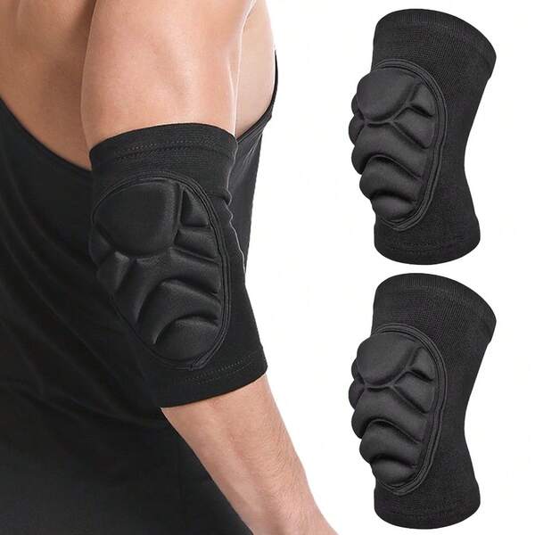 1 par de cotoveleiras grossas unissex com absorção de choque - suporte para cotovelo, leves e respiráveis, tecido elástico, adequadas para basquete, futebol, dança, futebol, caminhadas, fitness e outros esportes