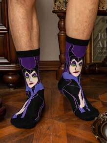 Disney 1/4 双正版反派角色袜子，卡通圣诞新年礼物袜子，创意趣味袜子