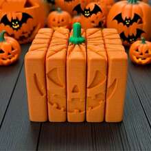 3D Printed Transformable Pumpkin Head, Halloween Funny Stress Relief Toy, Durable Square Shape Can Be Twisted And Stretched, Smooth Twisting Night Decor, Scary Surprise, Desk Office Stress Relief Gadget, Ghoul Gift