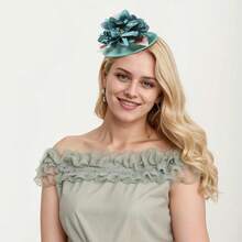 Fascinators Hats Women,Tea Party Fascinator Hair Clip With Feathers Wedding,Derby Hats Headbands - Style6-green - View 2