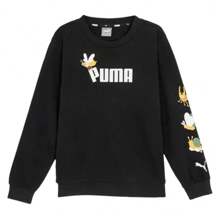 Puma 儿童 2026 春季卡通印花舒适长袖圆领套头卫衣 670131-01 - 黑色 - 查看 1