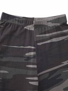 Conjunto de sudadera holgada cómoda con estampado de corazón y letras de leopardo y pantalones suaves con estampado de leopardo para niñas preadolescentes - Negro - Ver 7