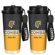 1 cană de cafea izolată din oțel inoxidabil de 530 ml, cu capac etanș și curea de umăr, design F1 Racing, portocaliu strălucitor și negru, cană reutilizabilă pentru smoothie de ceai și cafea, cadou perfect pentru fanii sporturilor cu motociclete, primul cadou de Crăciun, sticlă de apă portabilă pentru sporturi în aer liber.