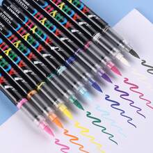 1 Box 48-Color Straight Liquid Soft-Head Acrylic Marker Set Student Non-Permeable Stackable Art Brush Interest Class Painting Watercolor Pen Graffiti Paint Soft Pen