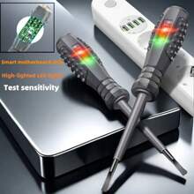 智能感应笔 十字笔 电工电压测试笔 家用电路连通性测试仪 螺丝刀笔 - 雙燈測電筆-智慧感應兩用螺絲起子 - 查看 2