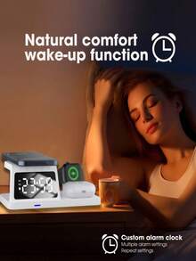 15W Multi-Function Fast Wireless Charger, Supports Wireless Charging For Phones, Clocks, Alarms, Watches (Compatible With Watch SE/6/5/4/3/2 Only, Other Watches Not Supported), Earphones (Only Original Apple 2/ Pro Supported, Replicas Not Supported) Home Decor Room Decor