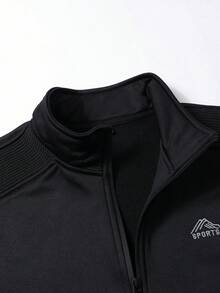 Men's Casual Sports Tracksuits, Embroidered Zip-Up Jacket