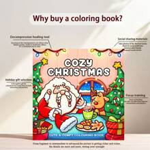 温馨圣诞：成人涂色书 - 用烘焙饼干、驯鹿拥抱和圣诞色彩舒缓压力，适合作为返校用品、送给女孩的礼物、情人节礼物和新年礼物