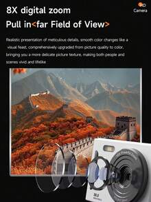 Campus Digital Camera For Teens With High Definition Front And Rear Dual Photography, Retro Card Travel Photography (No Card) - Camera - View 9