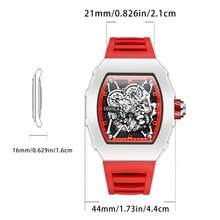 ONOLA Brand Chronograph Quartz Watch For Men Tonneau Dial Sport Waterproof Wristwatch Milk White Silicone Strap Auto Date Watch - Màu vàng - Xem 6