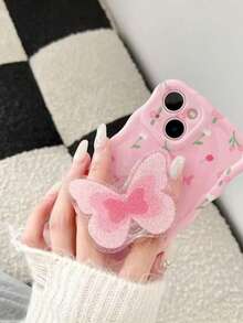 1 Dreamy Butterfly Phone Sliding Stand, Phone Case Adhesive Stand, TV Series Watching Wonder, High-End Retractable And Detachable Stand Compatible With IPhone, Android Phone, Gift For Birthday, Family, Friends Push-Pull Phone Grip Phone Holder Phone Accessories - Multicolor - View 7